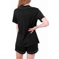 thumbnail image 2 of Doublju Women's Short Sleeve Button Down Pajama Sleepwear 2 pcs Set (Plus Size Available), 2 of 2