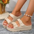 thumbnail image 4 of Women's Trendy Solid Color Thick Sole Sports Sandals, Wear Resistance Non Slip Open Toe Outdoor Slippers, Casual Versatile Soft Comfortable Beach Slides Shoes for Women Girls, 4 of 8