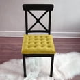 thumbnail image 5 of My Infinity Store 16" Plush Square Tufted Chair Pad/Cushions Tie-Backs (Mustard Gold, 4 Piece), 5 of 5