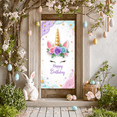 thumbnail image 6 of Colorful Design Happy Birthday Banner Floral Unicorn Decoration Glitter Gold Theme for Celebration Kids Party Indoor, 6 of 7