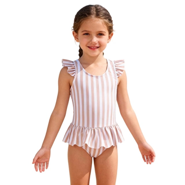 Traje de Baño para Niños Niñas Traje de Baño Onesie de Impresión de Moda para Niñas Medianas a Pequeñas Traje de Baño de Vacaciones en la Playa
