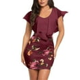 thumbnail image 2 of FcBaudy Robe Sans Manches à Col Rond, Robes d'Été pour Femmes, Robes Sans Manches à Imprimé Floral pour Femmes, Robe Courte de Fête, 2 of 8