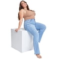 thumbnail image 3 of YMI - Pantalones de Mezclilla básicos Acampanados para Mujer Talla Grande, Azul/Claro, 40 Más, 3 of 7