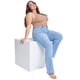 thumbnail image 3 of YMI - Pantalones de Mezclilla básicos Acampanados para Mujer Talla Grande, Azul/Claro, 40 Más, 3 of 7
