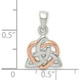 thumbnail image 5 of Sterling Silver Trinty Knot And Rose Tone Heart Pendant (15.45 X 12.35) Made In India qc9558, 5 of 6