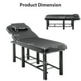 thumbnail image 5 of LZBEITEM Black Wide Stationary Massage Table with Backrest for Treatment Table Physical Therapy Table Spa Facial Bed, Metal Frame 27.5'' Wide 73'' Long Heavy Duty Professional Stationary Massage Bed, 5 of 8