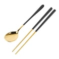 thumbnail image 2 of Ensemble de Baguettes Réutilisables en Acier Inoxydable Set de Cuillères pour Vaisselle Set de Cuillères à Baguettes Réutilisables, 2 of 8