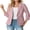 01-C-Pink, variant on Women's Slim Fit 3/4 Sleeve Notched Lapel Blazer - One Button Business Office Jacket with Pockets White 12
