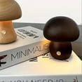 thumbnail image 3 of Wooden Mushroom Lamp - Light Brown (Small), 3 of 9