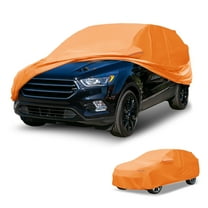 Unique Bargains Car Cover Waterproof All Weather Automotive Outdoor Anti-UV Sun Rain Protection Full Exterior Cover for Ford Escape 210D-PU Orange with Reflective Strips