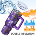 thumbnail image 5 of Cute Halloween Icons Pattern Tumbler with Handle and Lid,40oz Double Wall Vacuum Insulated Tumbler,Cups Gift for Women and Men, 5 of 7