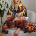 thumbnail image 6 of Lsque Cartoon Puppy Sunset Pattern Long Sleeve Pajama Set for Women - Soft 2-Piece Sleepwear and Loungewear Set with Pockets, Comfy Nightwear-XX-Large, 6 of 7