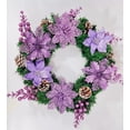 thumbnail image 3 of 24 Pcs Christmas Poinsettia Flowers Set, Christmas Tree Decorations   Artificial Christmas Flowers,Glitter Berries Stems,Christmas Balls,Wedding Decor Xmas Tree New Year Ornaments,Violet, 3 of 7