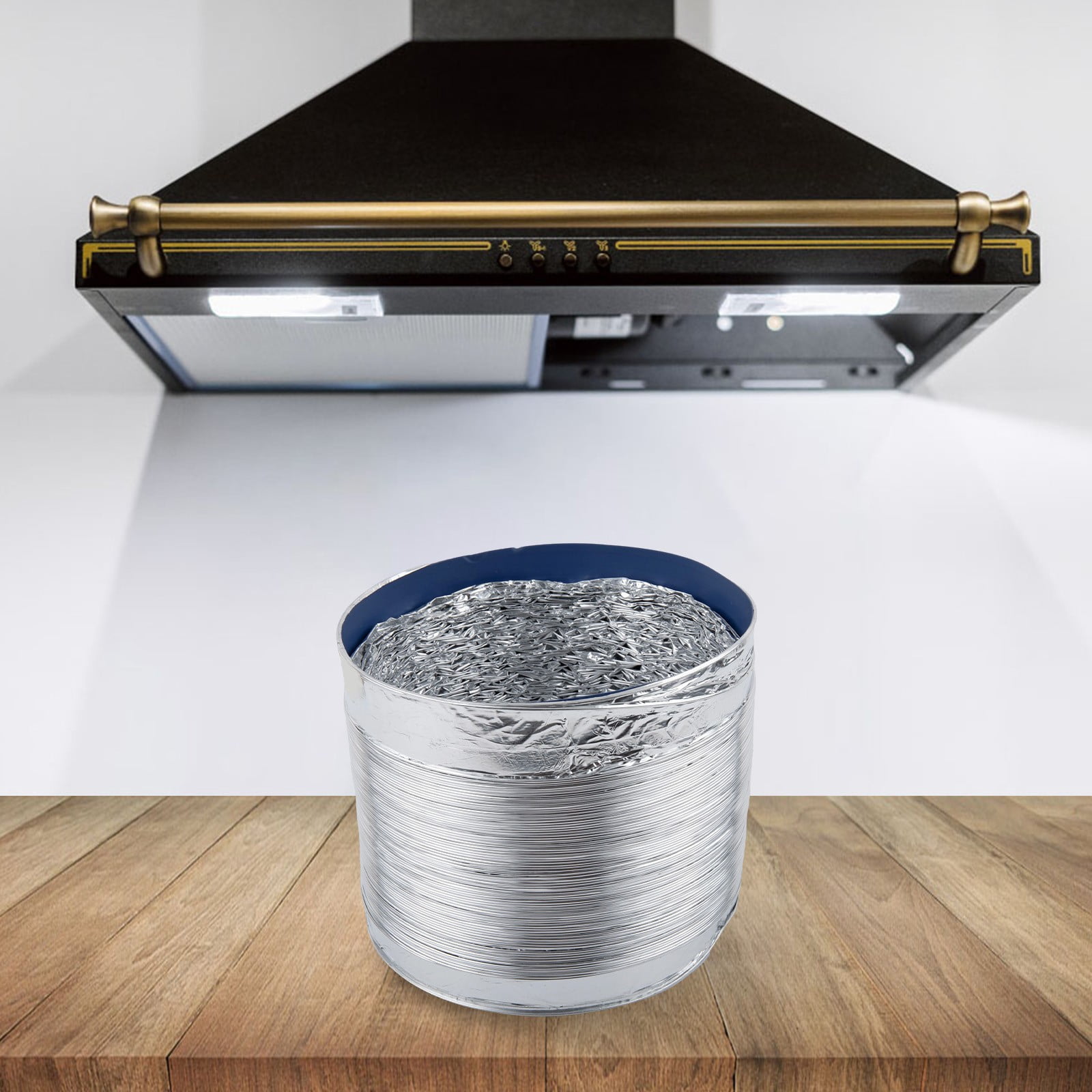KDJ Aluminum Foil Pipe Kitchen Range Hood Exhaust Pipe Aluminum Foil Pipe 170mm - for Home Decor