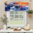thumbnail image 3 of Abstract Blue Orange Painting Window Valance Curtain Graffiti Art Rod Pocket Short Curtain for Living Room, Bedroom & Kitchen Window Decor 42x18in, 3 of 8