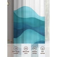 thumbnail image 6 of Teal Blue Sheer Curtains for Living Room Bedroom, Light-filtering Sheer Curtain, Ombre Ocean Wave Abstract Watercolor Modern Art Rod Pocket Voile Window Treatment Drapes, 52’’Wx108’’L, 2 Panels Set, 6 of 7