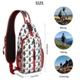 thumbnail image 5 of Sling Backpack,White Christmas Santa and Tree Pattern Crossbody Bag with Water Bottle Holder,Waterproof Sling Bag for Men/Women with Chest Phone Holder for Hiking,Travel, 5 of 6