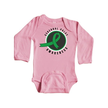 

Inktastic Cerebral Palsy Awareness Green Ribbon Badge Gift Baby Boy or Baby Girl Long Sleeve Bodysuit