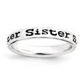 thumbnail image 1 of Sterling Silver Stackable Expressions Polished Enameled Sister Ring Size 6, 1 of 3