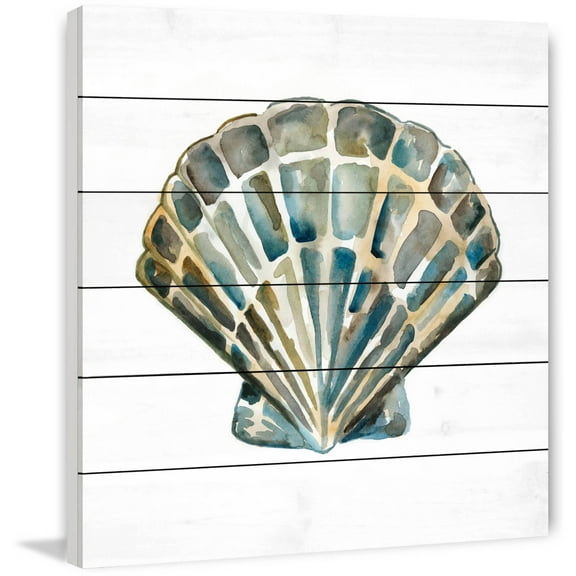 Marmont Hill "Aquarelle Shells IV" Painting Print on White Wood