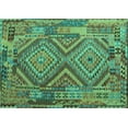 thumbnail image 1 of Ahgly Company Indoor Rectangle Southwestern Turquoise Blue Country Area Rugs, 2' x 3', 1 of 4