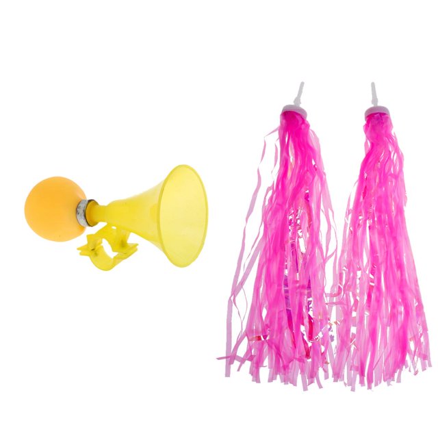 Clásico Cuerno Seguridad Niños Bicicleta Scooter Campana de + Manillar para Niños s Niñas Niños BMX Trike Pom Poms Bicicleta R Baoblaze Campana de cuerno