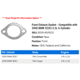 thumbnail image 2 of Front Exhaust Gasket - Compatible with 2000 BMW 323Ci 2.5L 6-Cylinder, 2 of 2
