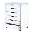 thumbnail image 5 of Pemberly Row Modern Solid Wood 6-Drawers Wide Roll Utility Cart in White, 5 of 8