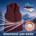 thumbnail image 4 of Women’s Mid‑Length Sleeveless Quilted Puffer Jacket Diamond Stitching Full Zip Vest with Soft Lining and Pockets for Cold Weather Red, 4 of 9