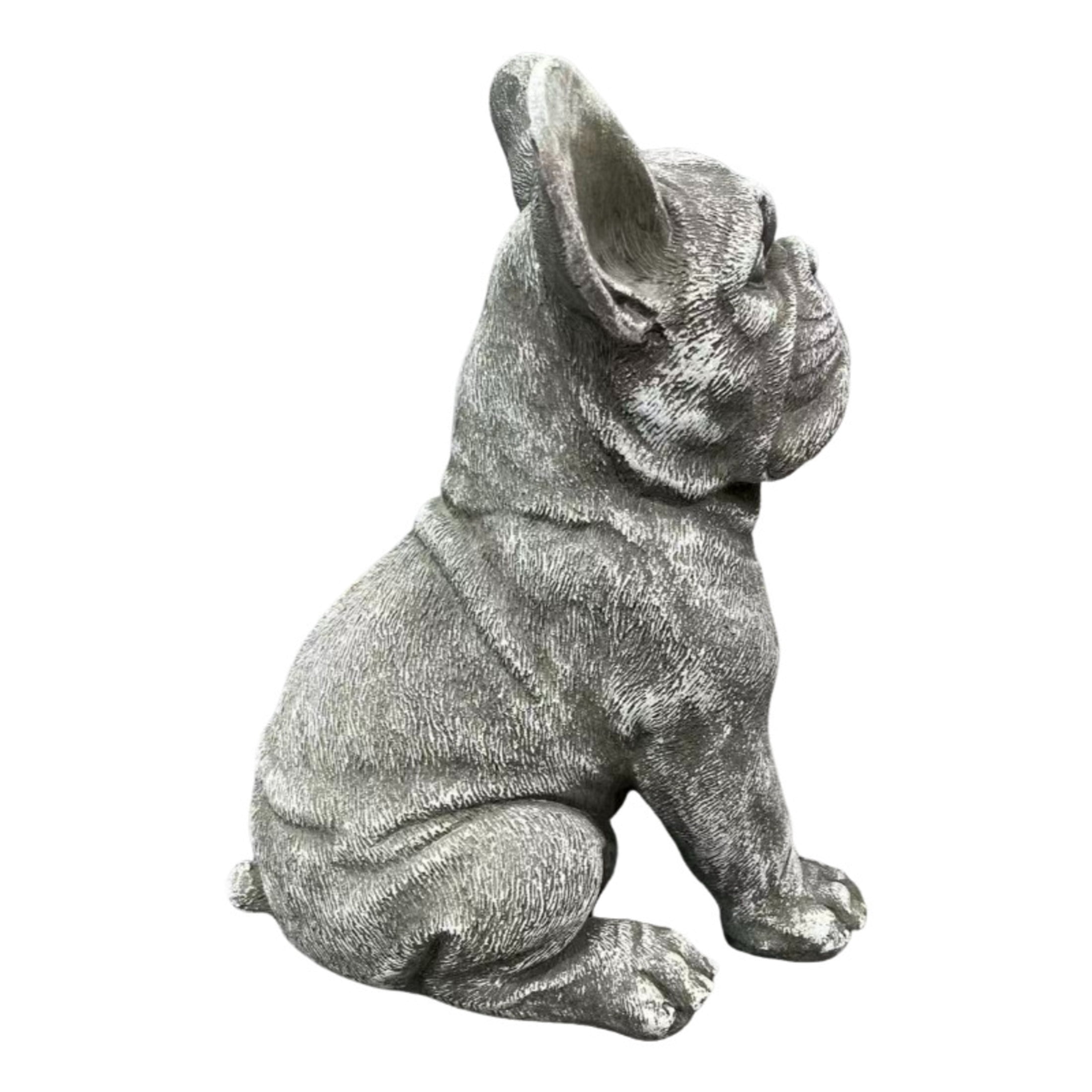 GDF Studio French Bulldog Resin Indoor/Outdoor Guardian Statue, Weather-Resistant Decor Figurine for Garden & Courtyard
