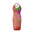 thumbnail image 4 of Wycnly Summer Dresses for Women Sexy Back Hollowed Strap Bodycon Night Party Club Dresses 2024 Casual Sleeveless Scoop Neck Tie-Dye Midi Dress Orange xl, 4 of 6
