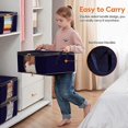 thumbnail image 2 of 3-Pack 35L Clothes Storage Bag, Navy Blue Foldable Under Bed Storage, 2 of 5