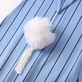 thumbnail image 3 of Mens Pajamas Trendy Long Sleeve Button Striped Sleepshirt with Hat Sleepwear,Blue,M, 3 of 6