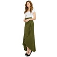 thumbnail image 5 of Made by Johnny Women's Wrapped High Low Ruffle Maxi Skirt S OLIVE, 5 of 6