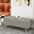 thumbnail image 4 of Apeaka Storage Ottoman Bench, End of Bed Storage Bench with Gold Base & Diamond Tufted Design for Living Room, Mid-Century Modern Upholstered Bench with Seating for Entryway, 4 of 5