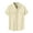 Beige, variant on Mens Short Sleeve Button Down Shirts Work Casual Button Up Relaxed Fit Summer Shirt with Two Pockets