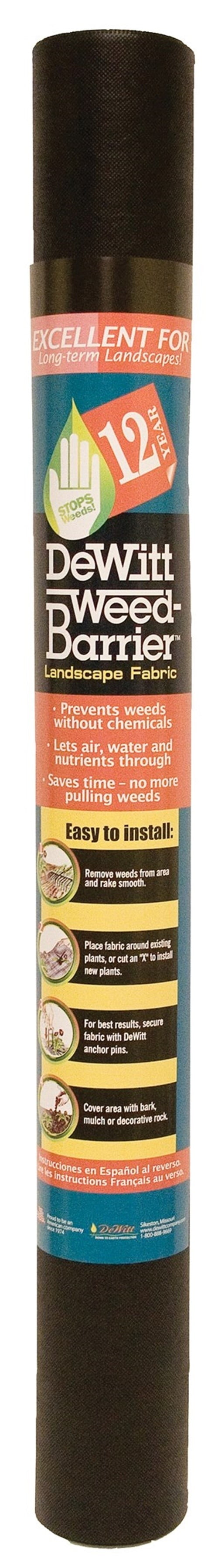 Dewitt 12yr4100 4' X 100' 12 Year Weed Barrier Landscape Fabric