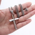thumbnail image 4 of APSVO Silver Cross Necklaces for Men Boys Stainless Steel Cross Pendant Chain Catholic Religious Christian Birthday First Communion Easter Basket Stuffers Jewelry Gifts Teen Adults Kids Age 20 Inch, 4 of 7