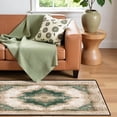 thumbnail image 2 of Emerald Green Runner Rug, Vintage Bohemian Hallway Runner, Non-Slip Washable Oriental Floor Mat for Entryway Kitchen, 60x18in/5x1.5ft, 2 of 9