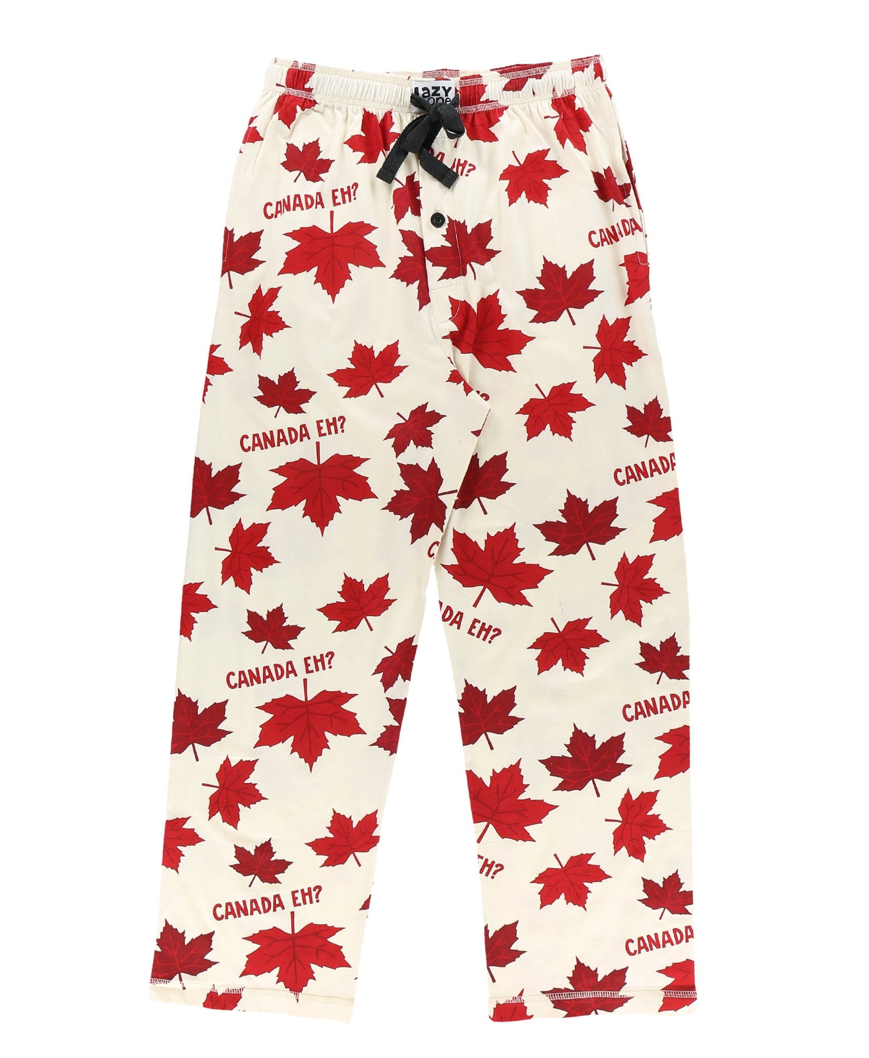 LazyOne Animal Pajama Pants for Men, Male Pajamas, Canada Eh?, Medium