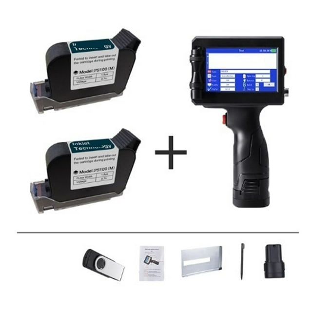 Printer Jet, 12.7mm Handheld Inkjet Printer ,QR Bar Batch Code Date Number Logo Expiry Date Label Printer , 24 Languages Portable ,Fast Printing