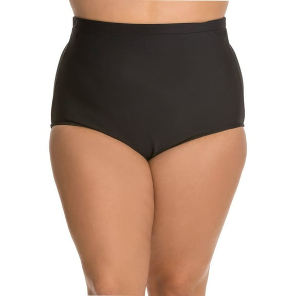 Swim Solutions Black High-Waist Swim Bottom Women's Swimsuit 10