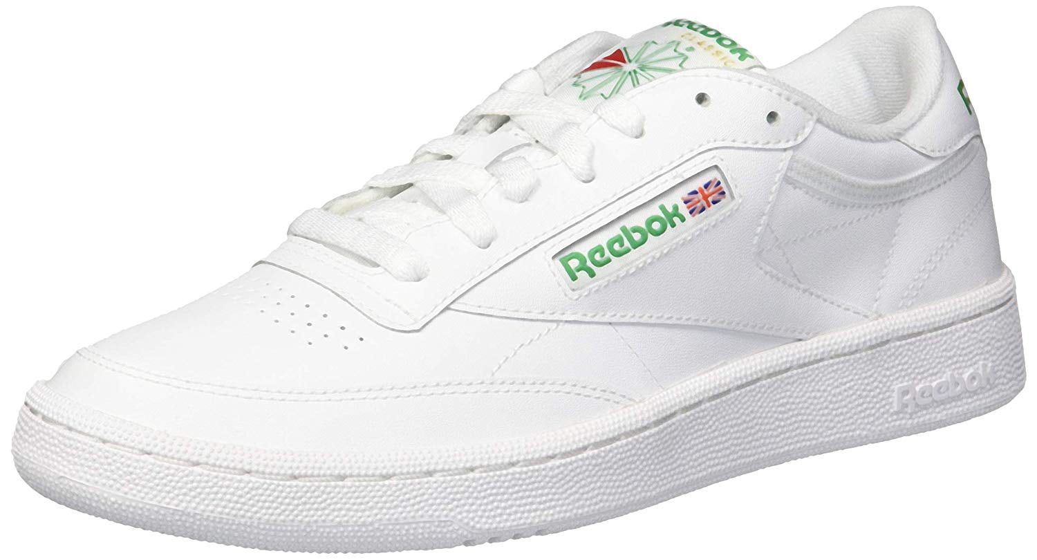 reebok club c mid ii trainers in chalk and green