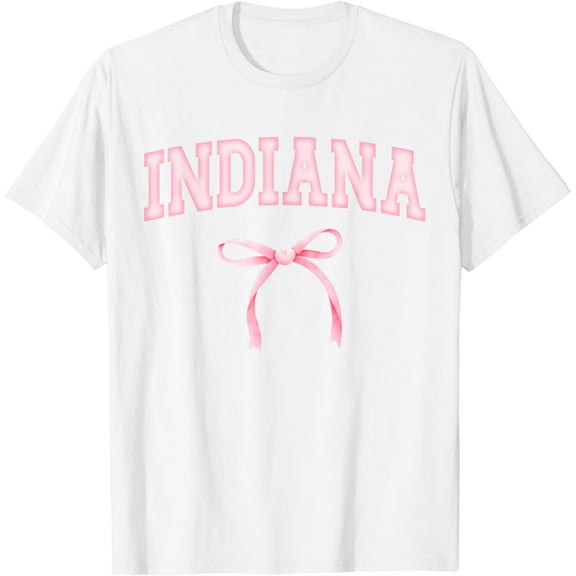 Indiana IN Pink Cute Coquette Bow T-Shirt