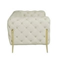 thumbnail image 4 of 69" Beige All Over Tufted Italian and Gold Leather Love Seat, 4 of 5