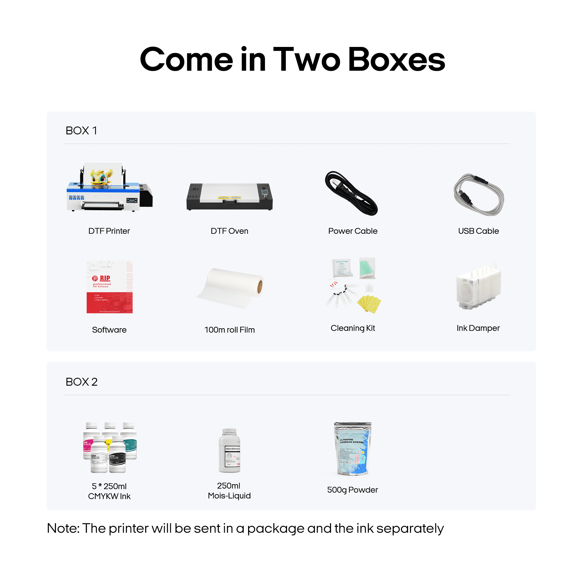 Punehod 13" DTF Printer A3 L1800 DTF Apparel DIY Printing Bundle Kit with Oven US Stock