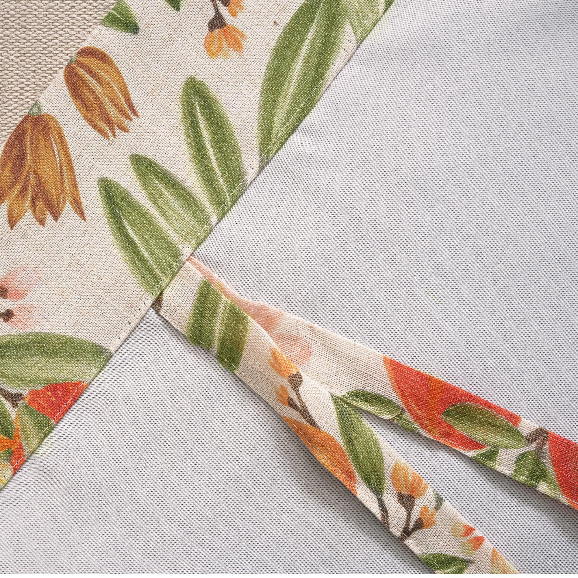 DriftAway Orange Harvest Double Layer Linen Blackout Tie Up Curtains Thermal Insulated Lined Balloon Roman Shade for Bathroom Cafe Autumn Fall Printed Vintage 25 Inch by 47 Inch Orange Coral Gold