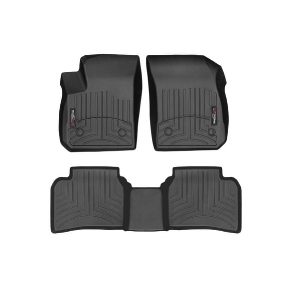 WeatherTech Custom Fit FloorLiners compatible with 2019-2025 Cadillac XT4 - 1st & 2nd Row, Black