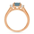 thumbnail image 2 of 1.88 ct Emerald Cut Natural Swiss Blue Topaz 3 Stone 18K Rose Gold Womens Engagement Ring, 2 of 3