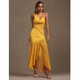 thumbnail image 2 of Vestido Tsukko con nudo amarillo y tirantes finos y abertura asimétrica, 2 of 5